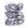 Catzon 12 Pcs Finial Drop Christmas Ornaments Shatterproof Baubles with String for Holiday-Grey