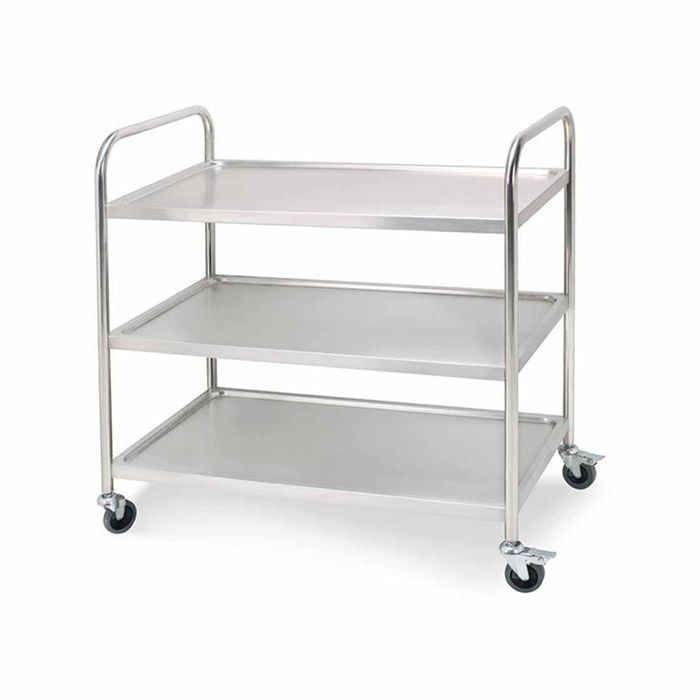 SOGA 3 Tier 81x46x85cm Stainless Steel Trolley