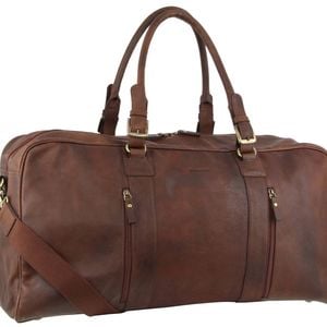 Pierre Cardin Rustic Leather Travel Business Trip  Overnight Chocolate