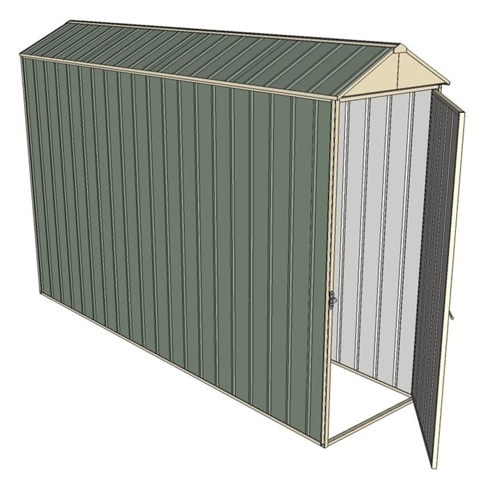 Build-a-Shed 0.8 x 3 x 2.1m Gable Single Hinged Door Shed - Green