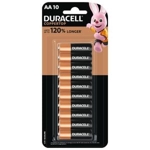 Duracell Coppertop Alkaline AA Battery - 10 Pack