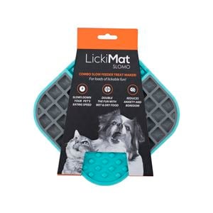 LickiMat Slomo Wet & Dry Double Slow Food Dog Bowl - Blue