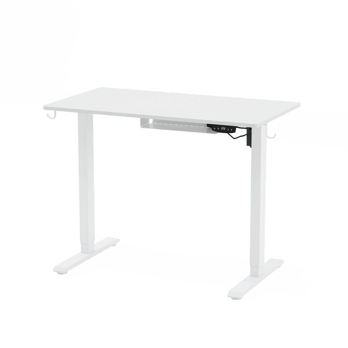 Advwin Electric Standing Desk Height Adjustable 100 x 55 cm White Frame + White Desktop