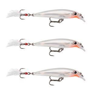 3x Rapala 8cm X Rap Jerkbait/Slashbait Hard Body Fishing Lures - Glass Ghost