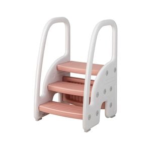 Costway 3-step Stool Kidren Learning Toilet Potty Training Helper Kid Standing Tower Kitchen Bathroom Pink