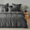 Natural Home Bamboo Tailored Quilt Cover Set Charcoal King Single Bed