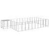 vidaXL Dog Kennel Silver 19.36 m² Steel Outdoor Puppy Enclosure Dog Cage House