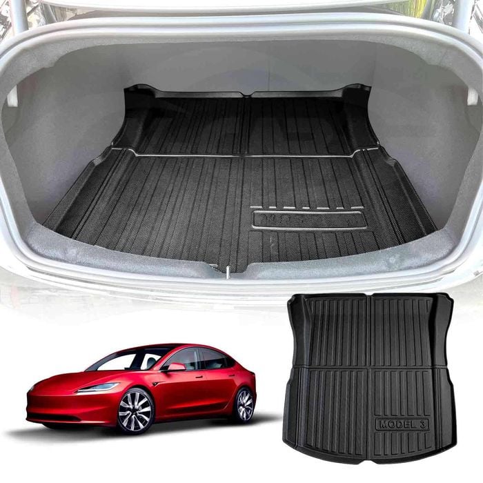 Tesla Model 3 2023-Onwards All-Weather Rear Trunk Cargo Mat Boot Liner Cover Luggage Tray