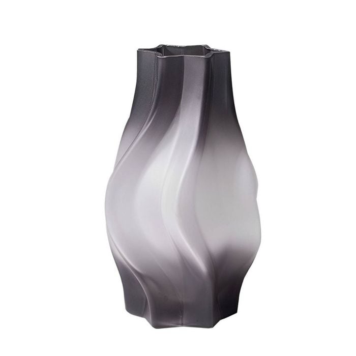 SOGA 24cm Glass Vase Grey with Beautiful glass Bubble Texture Art Vases