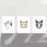 3pcs Cat Themed Decorative Gold & Black Print 100% Australian Made 3 x 40x60cm (Metal Print)