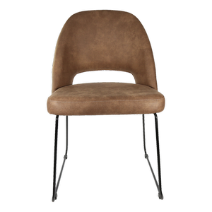 Durafurn Semifreddo Dining Chair Mocha Fabric with Black Sled Base