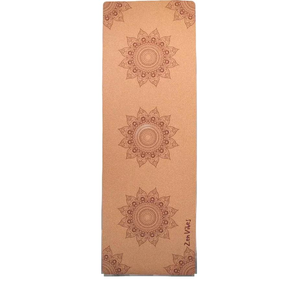 Zenvibes Comfort Cork Yoga Mat 5mm- Decorative Floral Brick