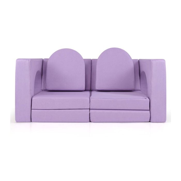 Costway 8pcs Kids Modular Play Sofa Convertible Foam Couch Set - Purple