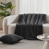 Dreamaker Emmett Textured Faux Fur Throw Charcoal 130x170cm