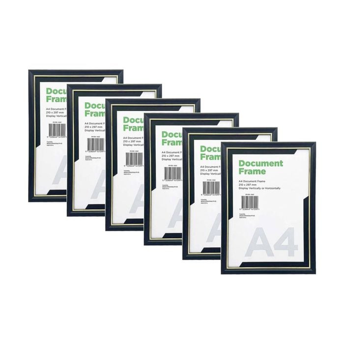 6PK Braz A4 Certificate Document Image Photo Frame 29.7x21cm Gold Silver