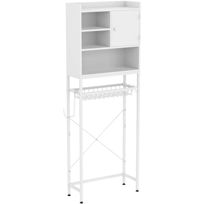 Advwin Over Toilet Storage Cabinet Bathroom Organizer Shelf White