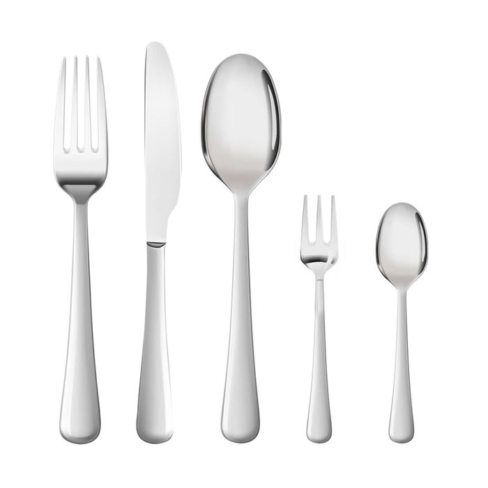 30PCS Stainless Steel Cutlery Set Glossy Silver