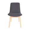 SK Designer Living | Cozy Upholstered Dining Chair | Natural Legs - Grey Fabric