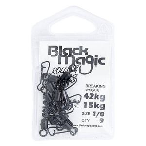 Black Magic Rolling Swivel With Snap Small Pack 15kg (42kg Breaking Strain)