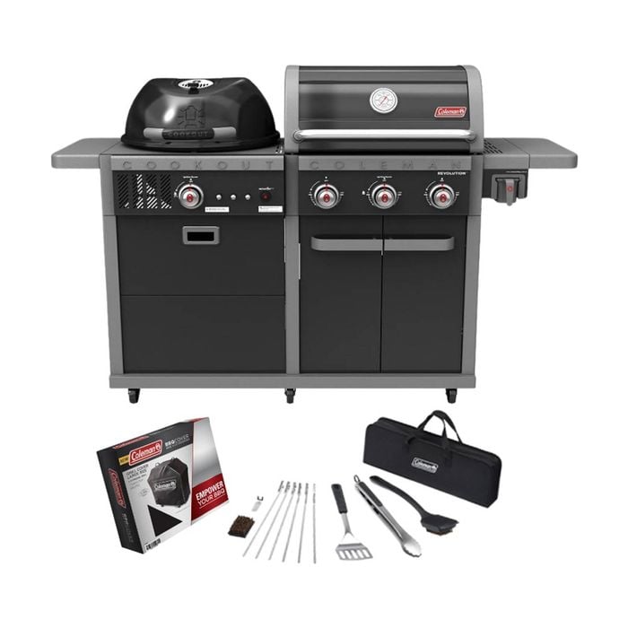 Coleman Revolution Dual Fuel Gas & Charcoal Bbq Black Gloss (value Bundle)