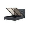 Foret Bed Frame King Gas Lift Storage Base Bedroom Furniture Fabric Grey Gray Dark