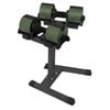Powertrain Eon Dial Up 90kg Adjustable Dumbbells Pair With Stand - Green