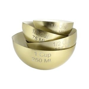 4pc Stainless Steel Measuring Cup Vessels Set - Enamel