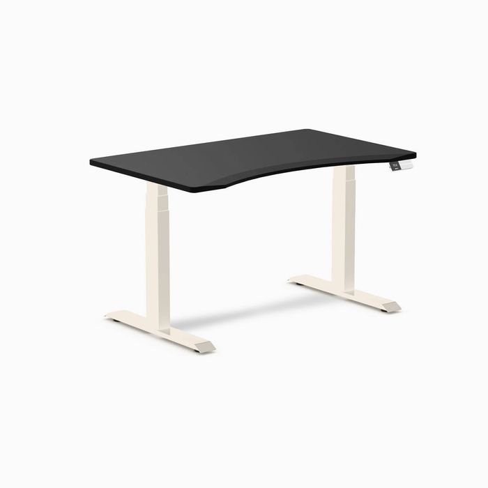 Desky Dual Ergo Edge Sit Stand Desk Wheat Frame 120cm