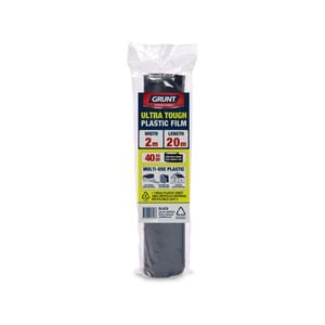 GRUNT 2m x 20m Black 140um Multi Use Plastic Film