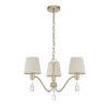 Telbix Malvern Vintage Pendant Hanging Lamp Light Metal Crystal Fabric Antique Silver Satin