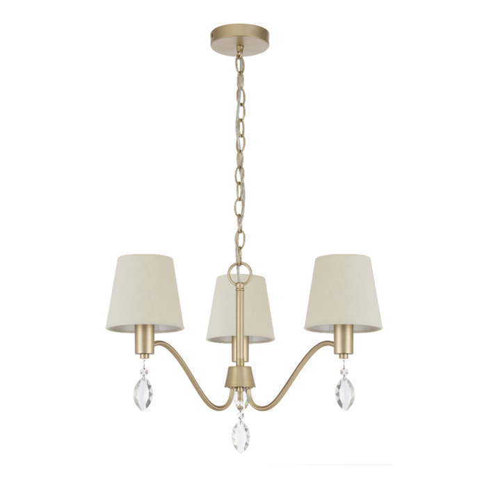 Telbix Malvern Vintage Pendant Hanging Lamp Light Metal Crystal Fabric Antique Silver Satin