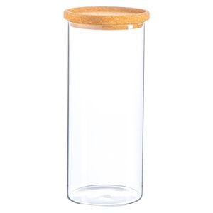 Argon Tableware Glass Storage Jar - Cork Lid - 1.5 Litre - Modern Round Scandi Organisation Container Glass Jar