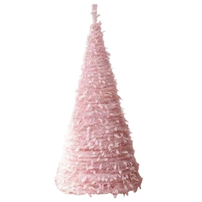 SplendidLiving Pre-Decorated Pink Christmas Tree Foldable Holiday Decoration LED lights Xmas
