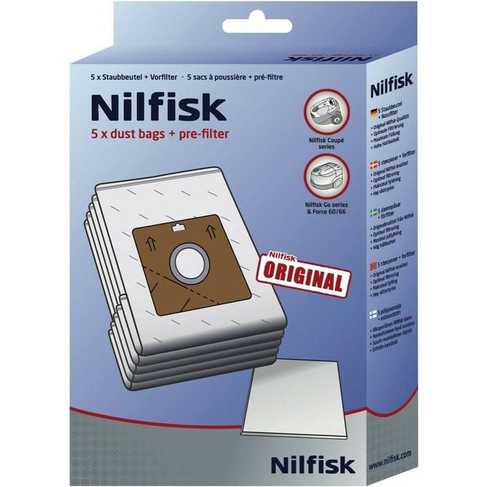 Geniune Nilfisk Coupe Vacuum Bags + Filter