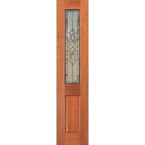 Woodcraft 2040 x 405 x 35mm Entrance Door Cass Sidelight Black Leadlight  Glass TG9CBB
