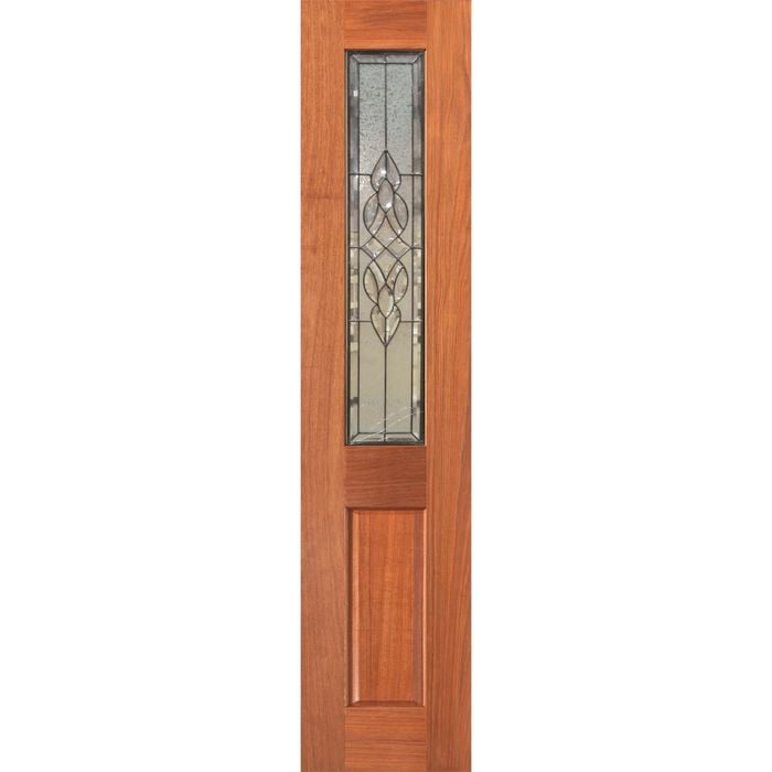 Woodcraft 2040 x 405 x 35mm Entrance Door Cass Sidelight Black Leadlight  Glass TG9CBB