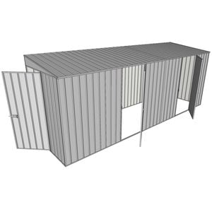 Build-a-Shed 1.5 x 5.2 x 2m Hinged Door Tunnel Shed With 2 Hinged Side Doors - Zinc