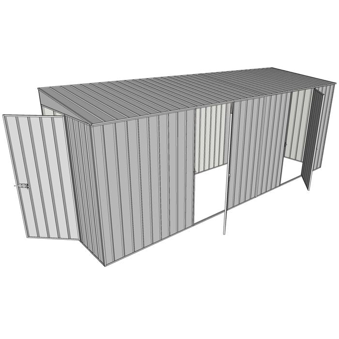 Build-a-Shed 1.5 x 5.2 x 2m Hinged Door Tunnel Shed With 2 Hinged Side Doors - Zinc