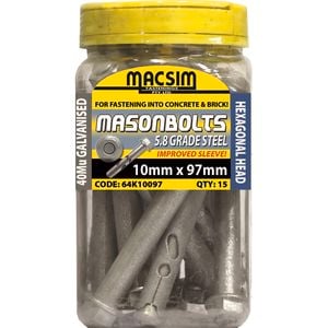 Macsim Fasteners 10 x 97mm Galvanised Sleeve Anchor