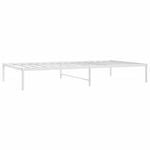 vidaXL Metal Bed Frame Platform Bed Base Slat Mattress Base White 107x203 cm
