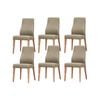 Rosemallow Dining Chair Set of 6 PU Leather Seat Solid Messmate Timber - Silver