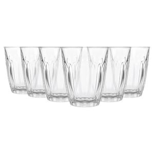 Argon Tableware 125ml Fluted Juice Glasses - Set Of 6 - Ribbed Fluted Glassware Tumblers Set Durable Soda Lime Glass
