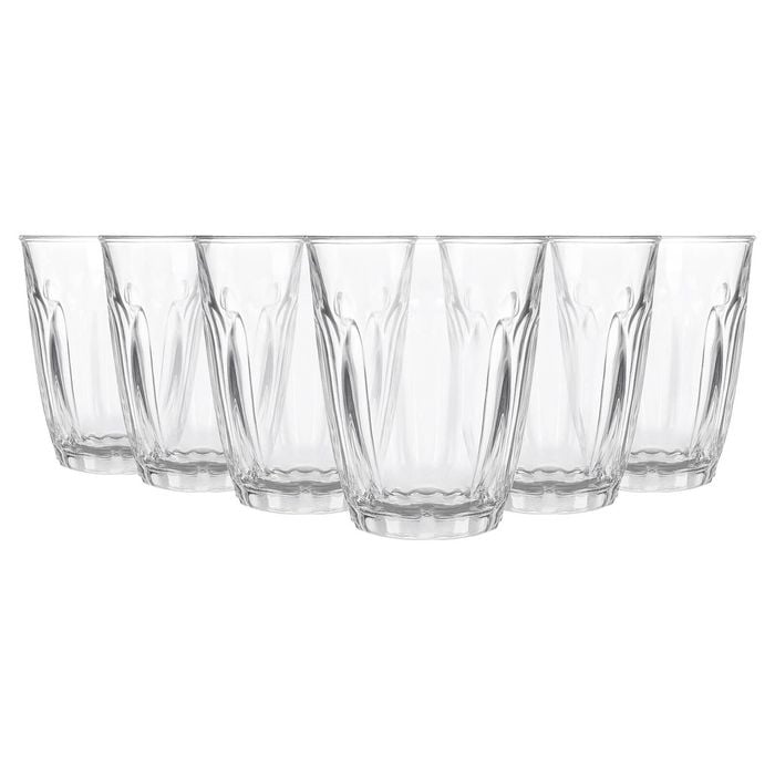Argon Tableware 125ml Fluted Juice Glasses - Set Of 6 - Ribbed Fluted Glassware Tumblers Set Durable Soda Lime Glass