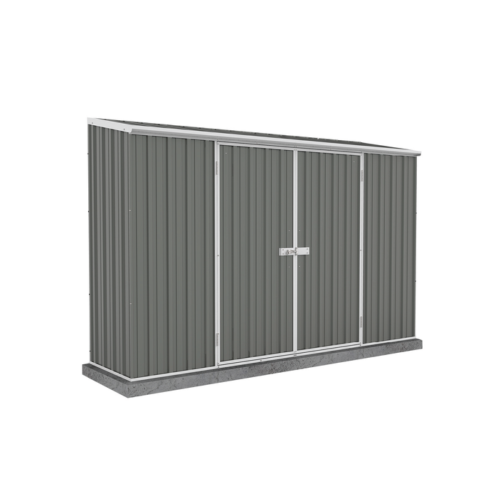 Absco Sheds 3.0 x 0.78 x 1.95m Grey Economy Double Door Garden Shed