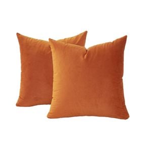Gioia Casa Twin-Pack Velvet Cushion Covers – Soft Microfibre Cushion Covers with Hidden Zipper (Terracotta, 45cm*45cm)