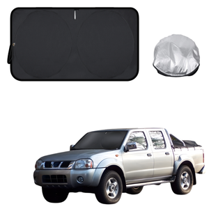 Front Windscreen Sun Shade for Nissan Navara Single Cab 1997 - 2018 (D22) - Standard 150 x 85 cm - Black
