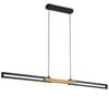 Telbix Thorin Contemporary Pendant Hanging Lamp Light Metal Wood Black Oak Sand