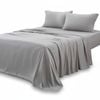 Double Bed Sheet Set 2000TC Bedding Sheets Pillowcases, Silver Gray