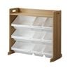 Oikiture Plastic 12 Bins Wooden Kids Toy Storage