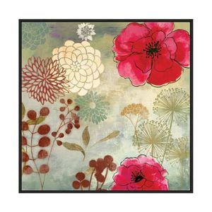 Artey | In The Garden II - Framed Canvas - Black Frame - 84 x 84cm